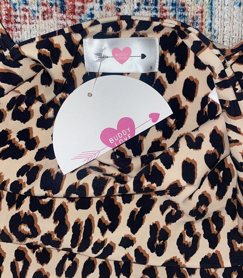 BuddyLove Bora Bora Square Neck One Piece Swimsuit In Wildcat SZ S NWT