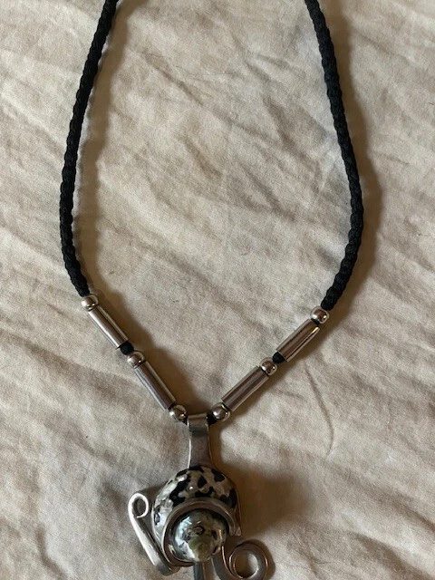 Collar artesanal concha marina - Colgante con ajuste de tenedor único hecho a mano joyería Foto 4 de 4