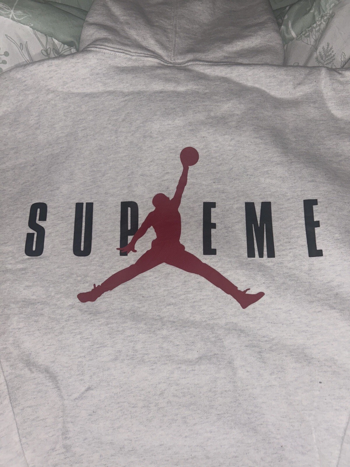 Felpa con cappuccio uomo taglia M Medium FW24 Supreme Jordan grigio cenere