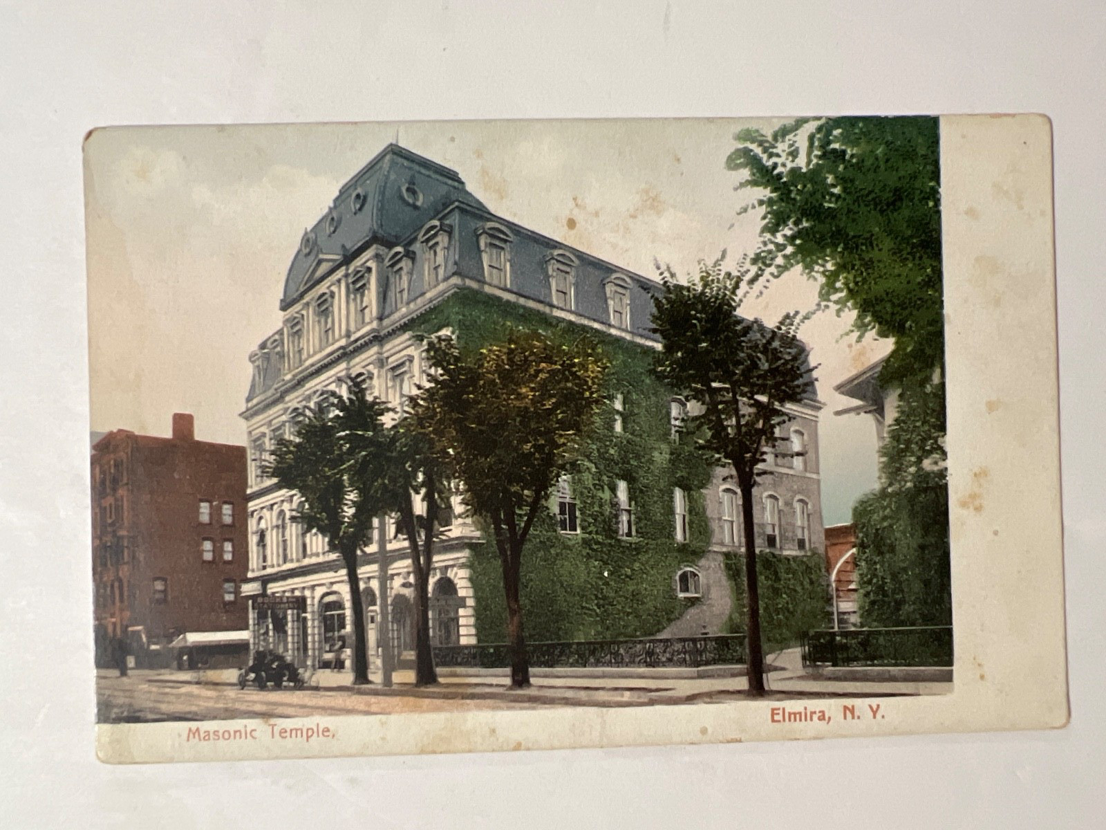 Elmira New York Postcard Masonic Temple