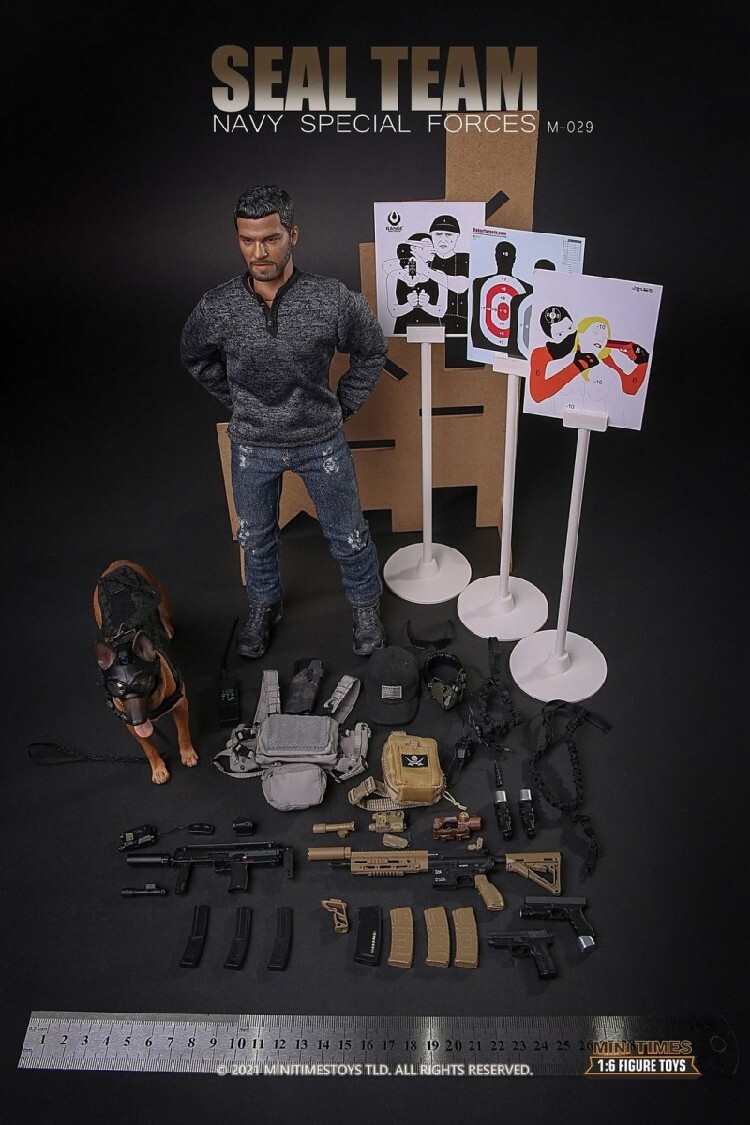 Mini Times toys M029 SEAL TEAM Navy Special Force with k-9