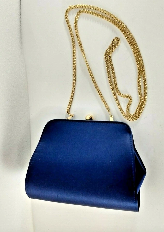 Bandolera Bechamel 100 % seda bolso/cartera con correa de cadena dorada 51" Foto 3 de 4