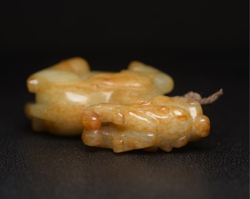 Vintage Chinese Hand Carved Etched Hetian jade statues Exquisite"kylin"2163m - Picture 7 of 9