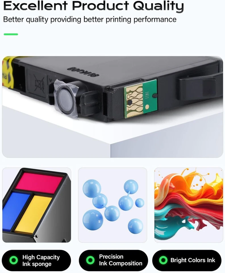 Cartuchos de tinta 5P T252XL 252XL 252 XL para Epson WorkForce WF-3640 7710 7620 7720 - Imagem 2 de 4