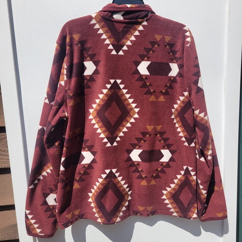 Sonoma Fleece Jacket Aztec Full Zip Size Large - Picture 2 of 12