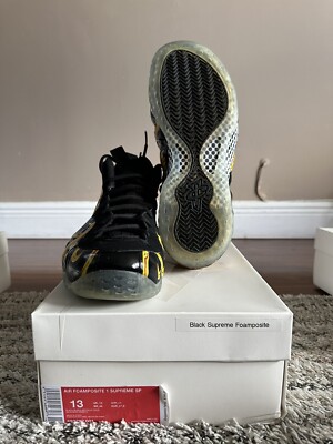 Size 13 - Nike Air Foamposite One SP x Supreme Black 2014 | eBay