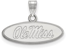 14K White Gold University of Mississippi Small Pendant by LogoArt (4W002UMS)
