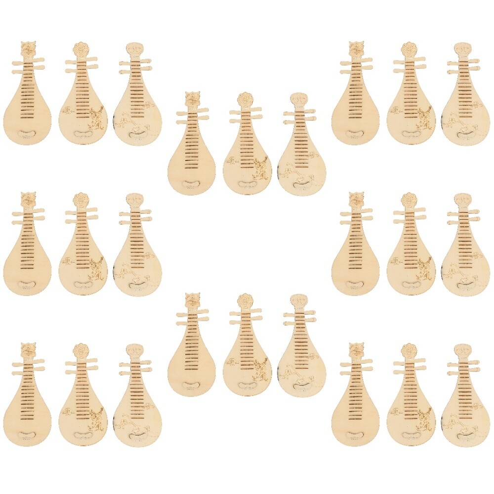 24 Pcs Wood Painting Musical Instrument Child DIY Lutes Supplies