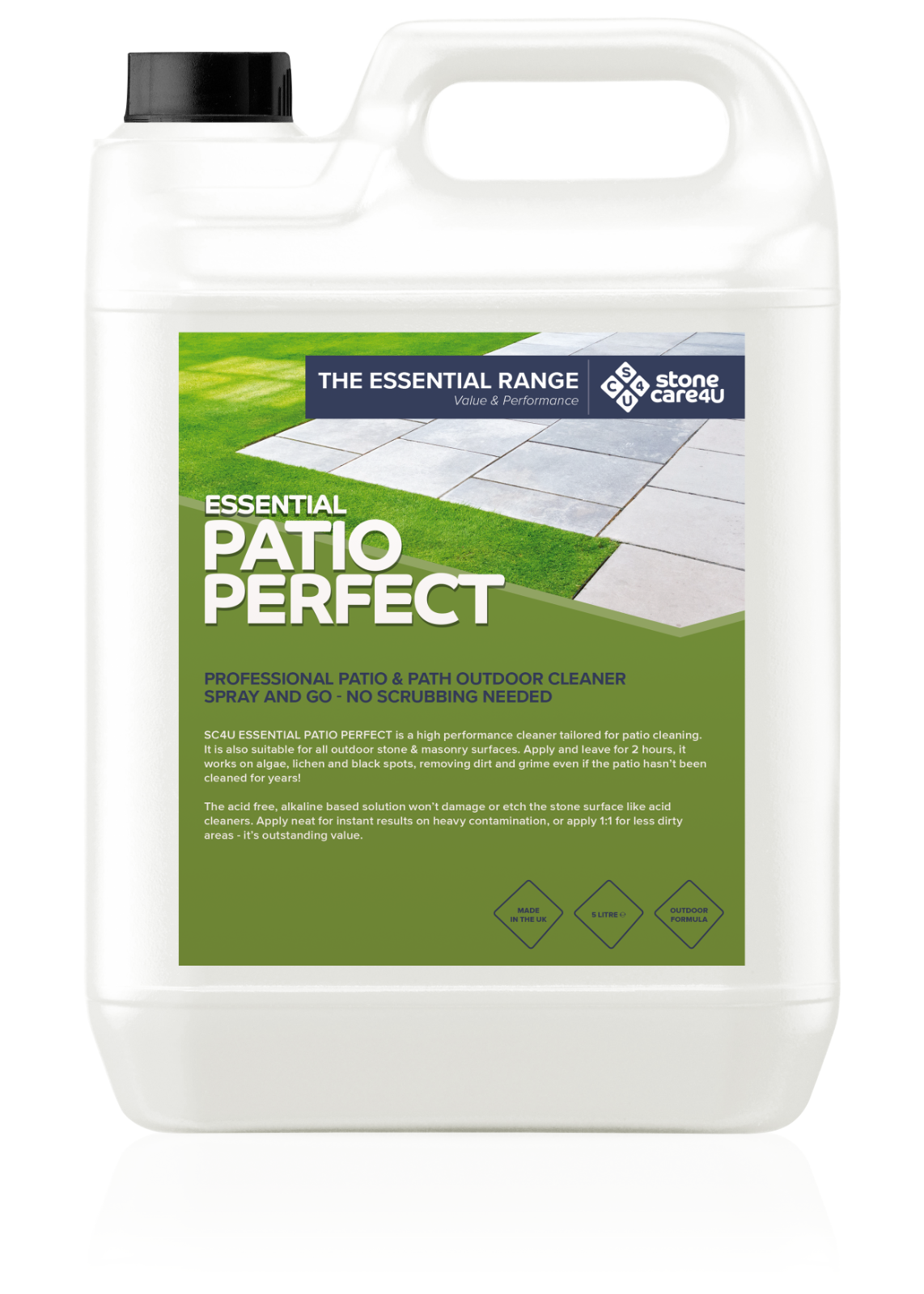 Patio Slab Cleaner Fast Easy Black Spot and Algae Deep Clean in 2 Hours 5L