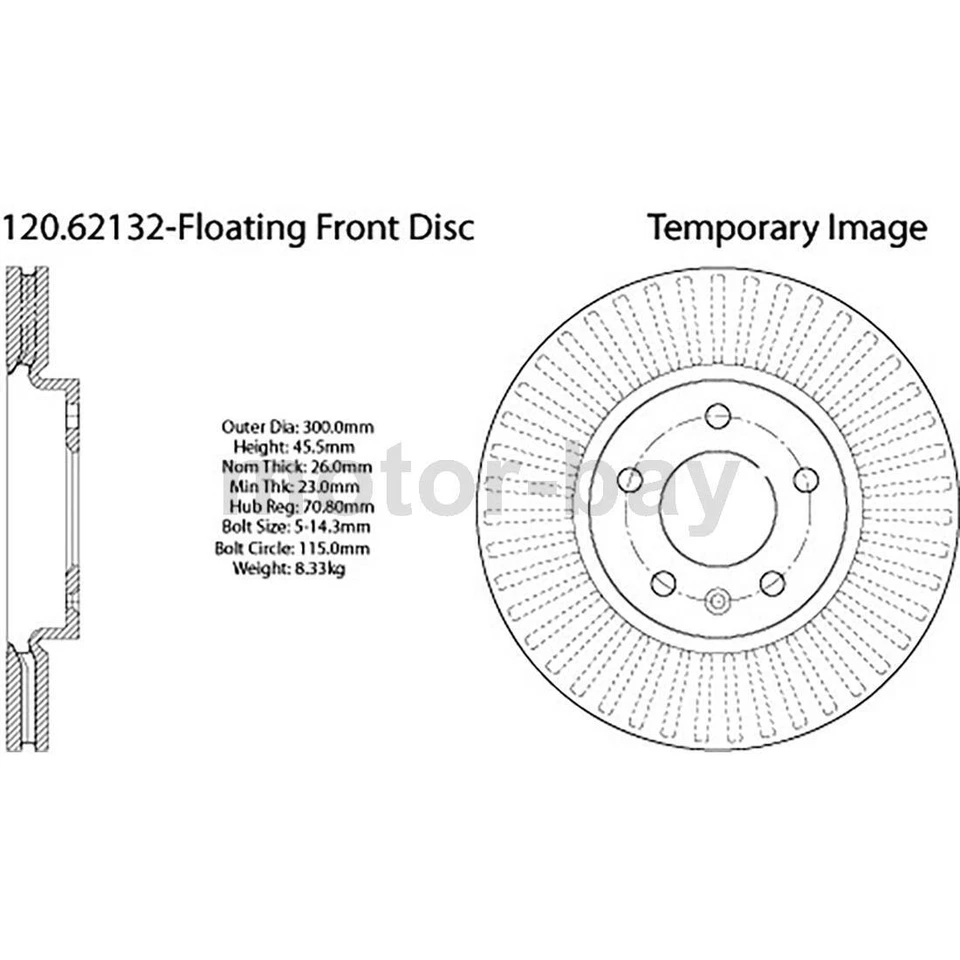 Pastillas de freno delanteras y rotores para Chevrolet Malibu 2019 2018 2017 Centric Foto 4 de 4