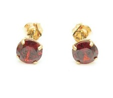 5mm Yellow Gold 14K Push-Back CZ Birthstone Stud Earrings