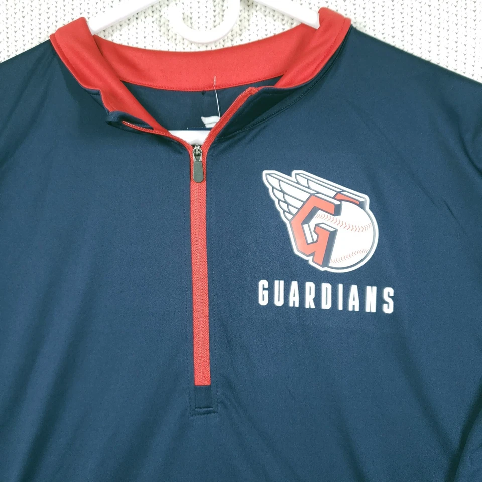 Cleveland Guardians Women's Fanatics 1/4 Zip Pullover Navy XXL MLB w/Thumb Holes - Image 3 of 4