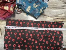 (5)  Scarves - Lips Kiss Lace Blue Floral Head Wrap Cancer Chemo, FREE shipping!