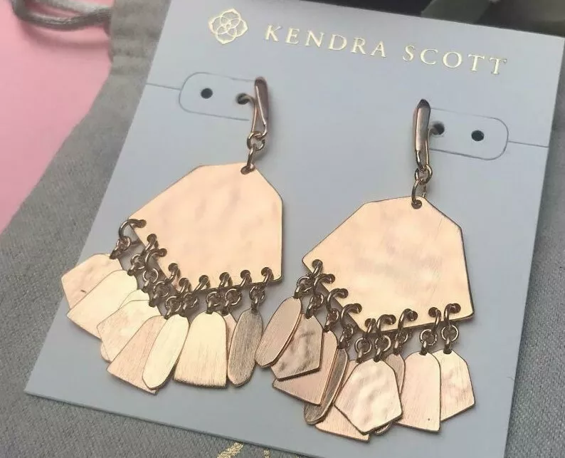 Kendra Scott Liz Drop Earrings in Rose Gold NWT eBay