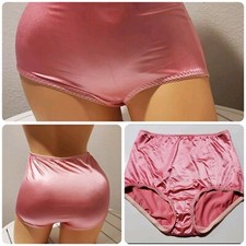 Flawed Vanity Fair 40301 Satin Stretch Support Brief Panty Baby Doll Pink 8/XL
