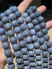 Genuine, Natural Blue Coral Beads, 16mm Polished Rounds, 16" String