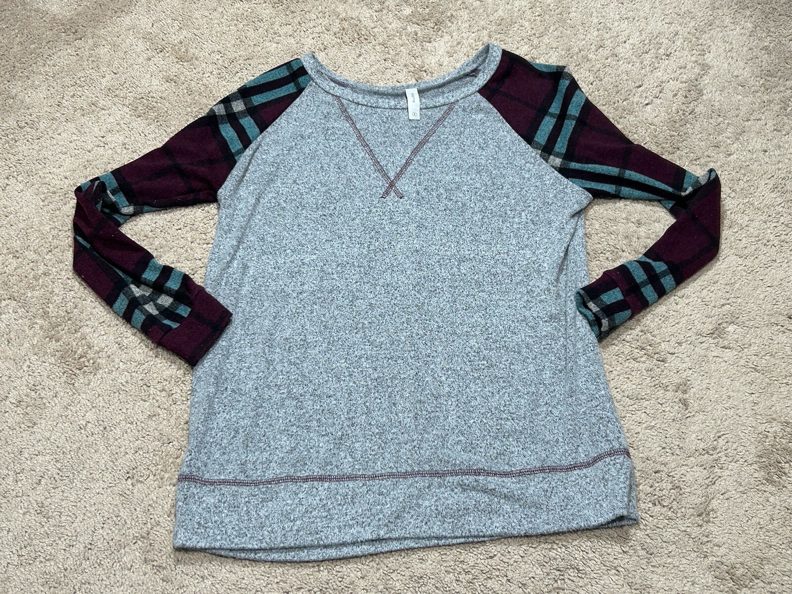 Honeyme Womens Soft Plaid Casual Shirt Size Small Multicolor Comfort Fit