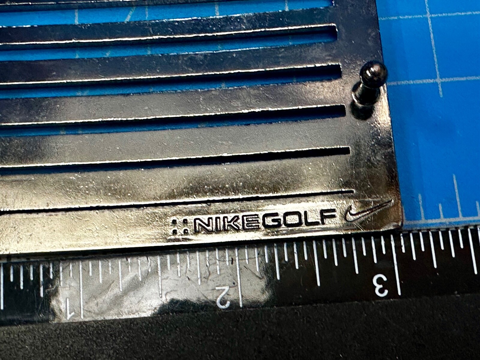 Nike Golf Rectangular Bar Pattern Metal Logo Silv… - image 8