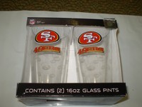 San Francisco 49 Ers Nfl Team Etched Pint Glass Gift Set (2)16 Oz. Glass Pints San Francisco 49 Ers Nfl Team Etched Pint Glass Gift Set (2)16 Oz. Glass Pints