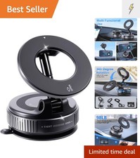 Vacuum Magnetic Suction Car Phone Holder Fold-able and and Hands-Free 360  Ad...