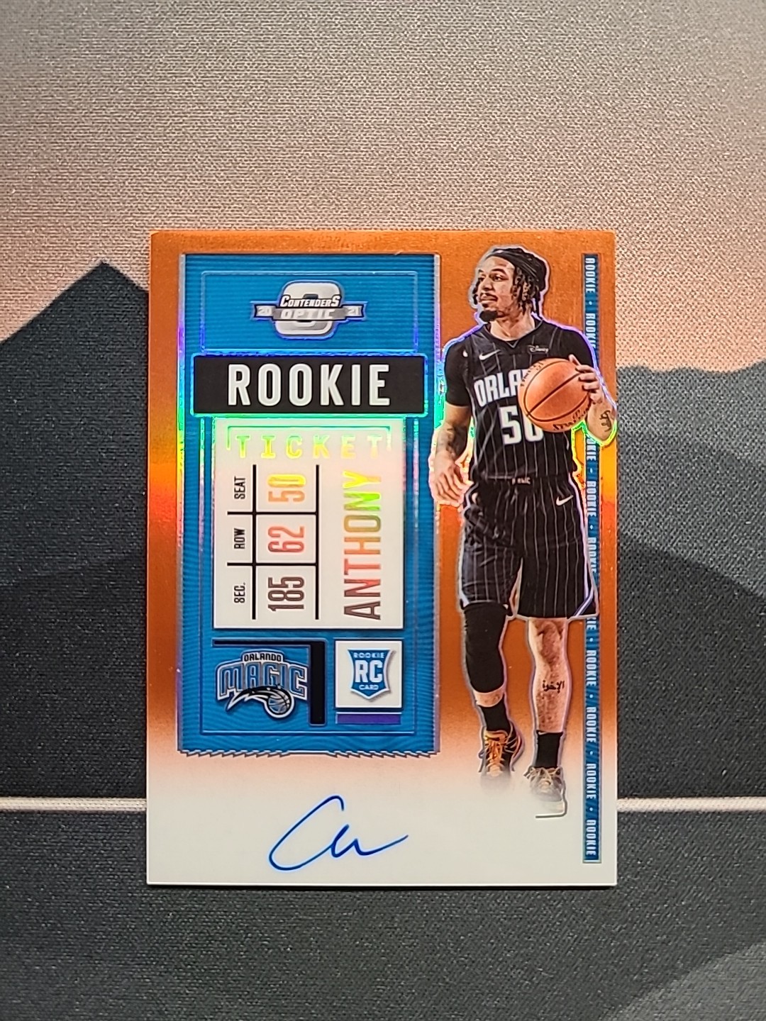 2020-21 Panini Optic Contenders COLE ANTHONY #115 Rookie Ticket Orange /25 Auto