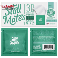 Stall Mates Wipes - Flushable Wipes, Individually Wrapped, Travel Friendly, Unsc