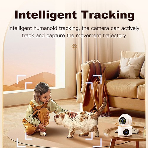 Camera Dual Lens Dual Screen Baby Monitor Home Security Camera PTZ Auto Tracking - Afbeelding 4 van 12