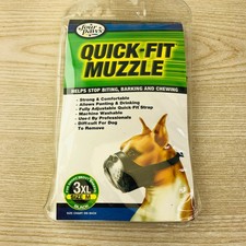 DOG MUZZLE Four Paws Quick Fit Black Fits Size Med 3XL Short Snout Breeds