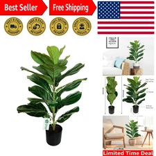Stylish 30-Inch Faux Fiddle Leaf Fig Tree - No Assembly Needed, Easy Decor