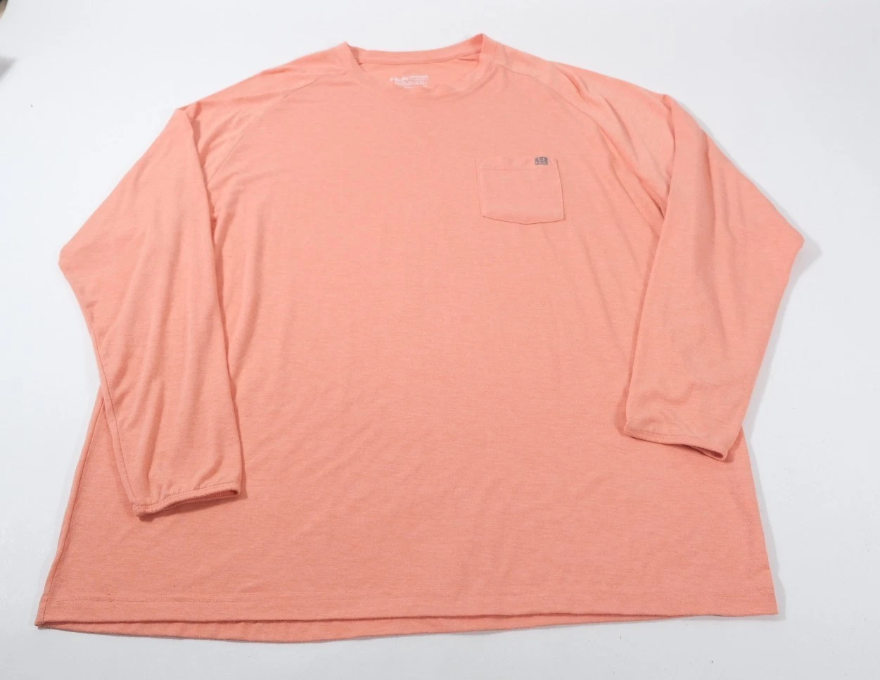 Huk Performance Mens Orange Mong Sleeve Activewear Shirt Size 2XL