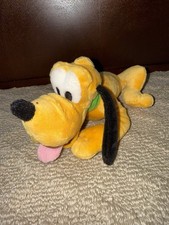 Disney Laying Down Pluto Dog Plush Stuffed Animal Toy EUC