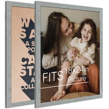 , 18x24 Poster Frame Grey Distressed Grain Style Frames for 18 by 24 Picture ...