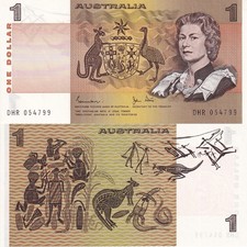 Australia 1 Dollars 1974-1983 P 42 Queen Elizabeth ll Random Sign UNC NR