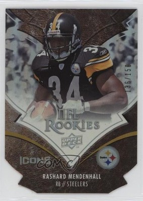 2008 Icons NFL Rookies Silver Die-Cut /150 Rashard Mendenhall #181 Rookie RC 0q3