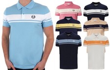 Sergio Tacchini Men's Retro Young Line Polo Shirt Cotton Collared Top New S-4XL