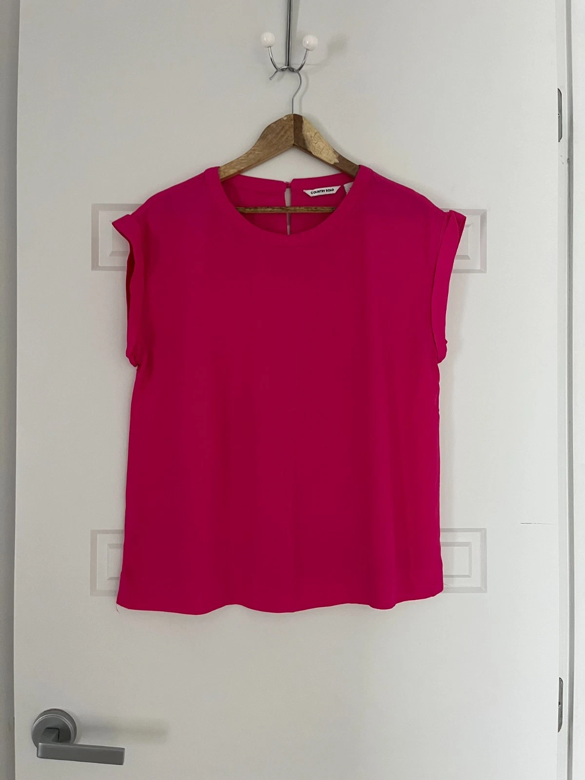 Country Road Bright Pink Silk Blend Blouse - Size 10 - 5+ items free AU post
