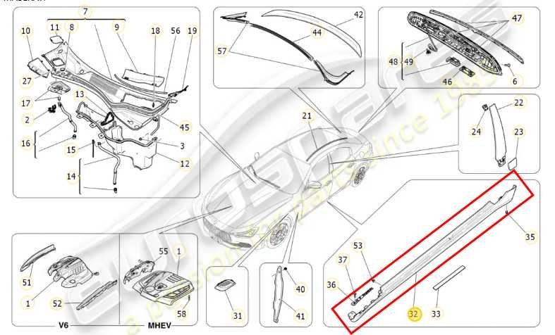 2014-2020 Maserati Ghibli S Q4 Left Driver Side Rocker Panel Molding 673002659