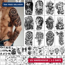 Yazhiji 36 Sheets Temporary Tattoos Stickers, 12 Sheets Fake Body Arm Chest Shou