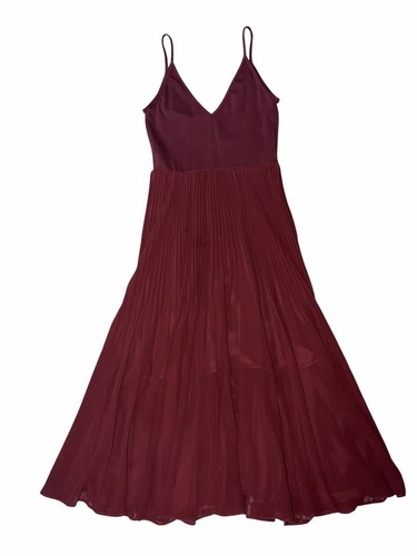 NWOT Aritzia Wilfred Daphnee Dress Merlot Burgundy Small Pleated Wedding Guest