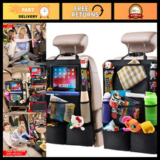 Backseat Car Organizer with Touch Screen Holder, Kick Mats  9 Pockets - 2 Pack