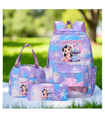 Cartoon Show Movie Stitch Lilo Bag Backpack Set For Kids