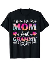 DualTitle Mom  Grammy TShirt Colorful Lettering, Soft Cotton Sweatshirt T-shirt