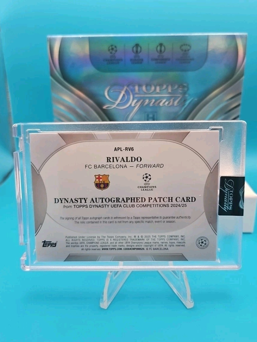 2024-25 Topps Dynasty UEFA Club  RIVALDO /5  Auto Patch - Kappa Patch - FC Barça view 2