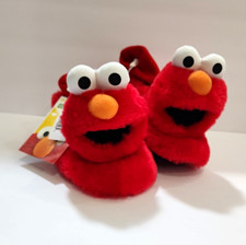 Sesame Street Elmo Red Faux Fur Bootie Slippers Embroidered Slip-On US 9
