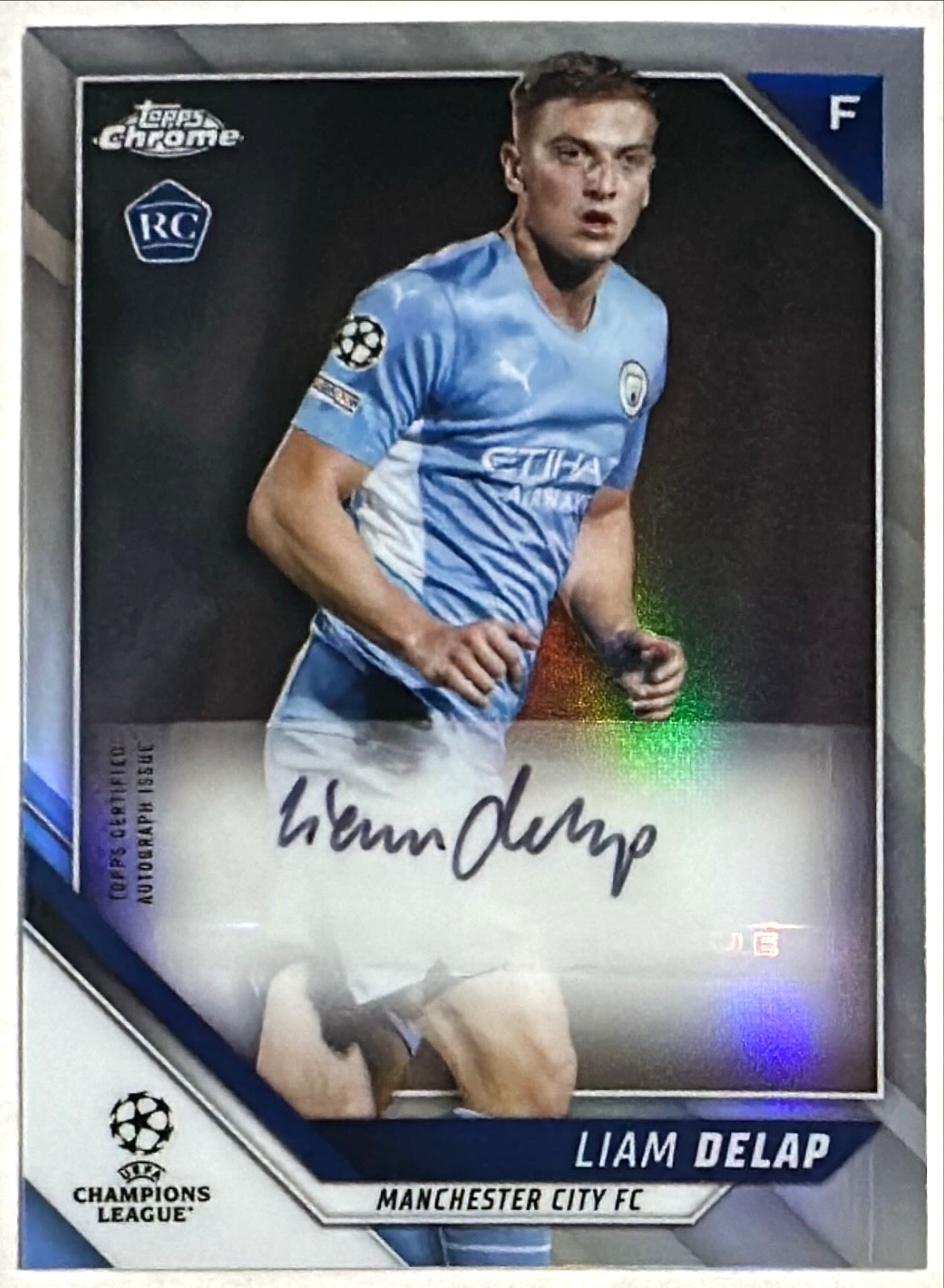 2021-22 Topps Chrome UEFA UCL Liam Delap Auto RC Refractor Chelsea England