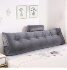 Wedge Headboard Pillow  Head Roll Pillow, Backrest Pillow, King Size Gray