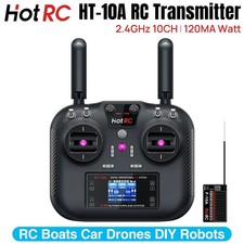 HOTRC HT-10A RC Transmitter 10CH Receiver For RC Airplanes Boats Car Drones DIY