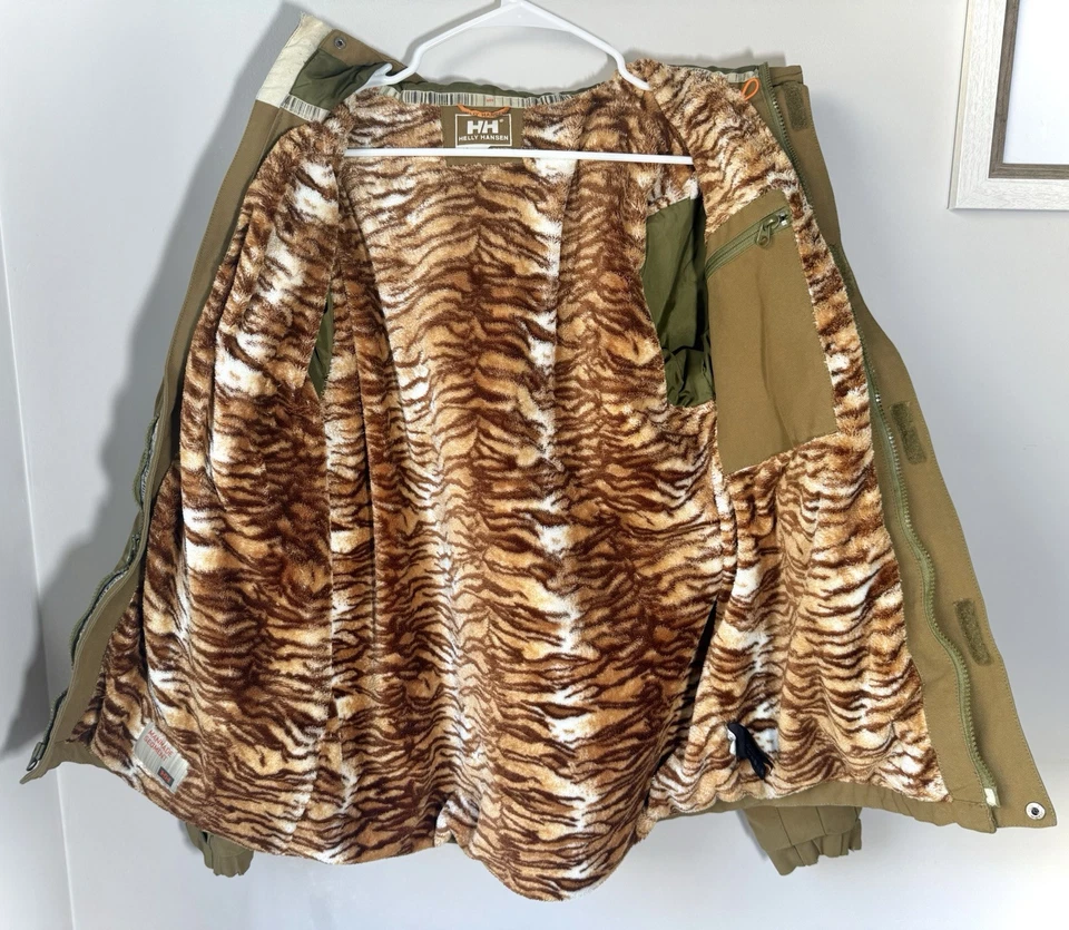 Helly Hansen Women’s Winter Canvas Coat Jacket Full Zip Tiger Print Size Small - Изображение 3 из 4