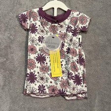 Milkberry Pajama Set Baby Girls 12M Purple Floral Bamboo Rayon 2 Piece Snug Fit