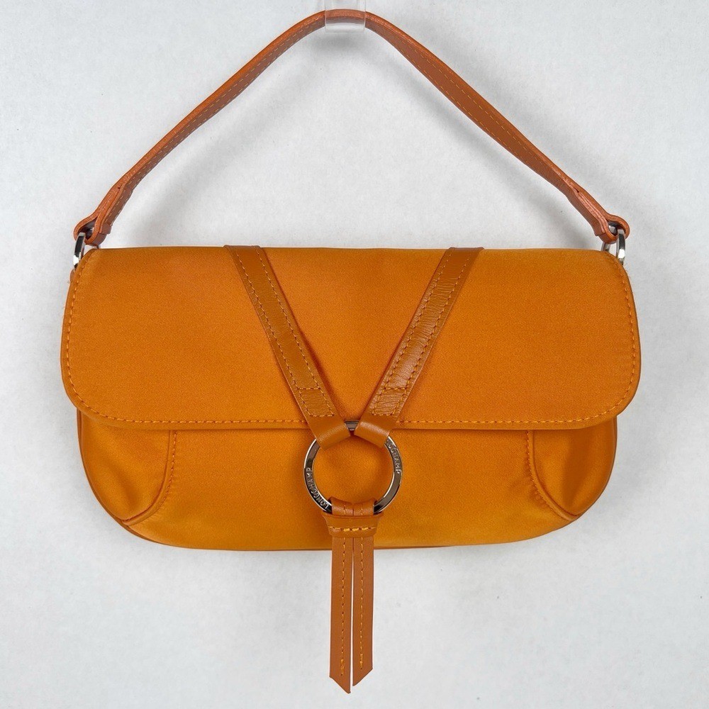LONGCHAMP Burnt Orange Satin Rectangular Mini Bag… - image 1